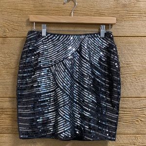 Silver sequin skirt